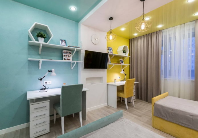 zoneamento de quarto infantil com cores