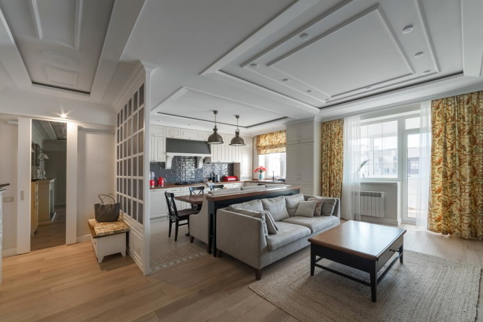 Dividindo a sala de estar com um sofá e um console