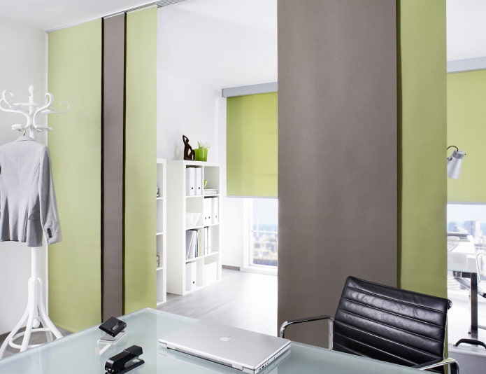 zoneando o ambiente com cortinas japonesas