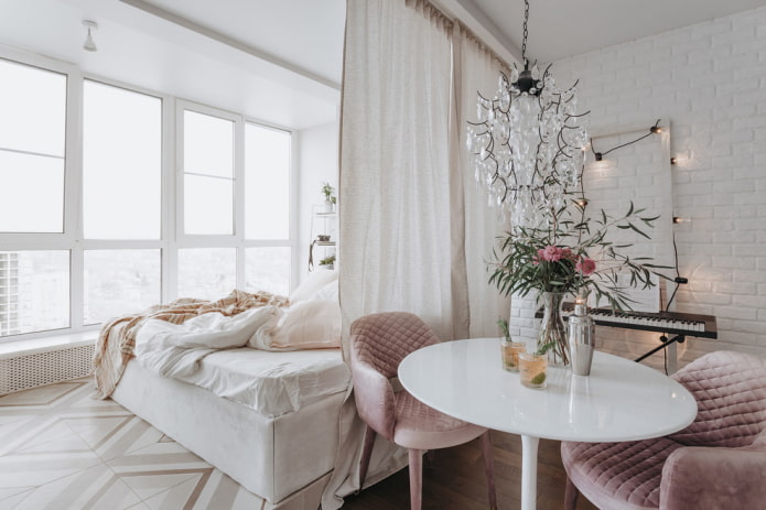 zoneando um quarto com cortinas