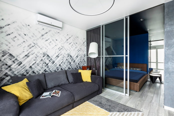 zoneamento no interior do quarto-sala
