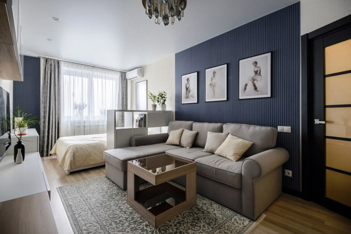 zoneamento da sala de estar-quarto