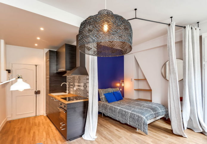 quarto em um apartamento de um cômodo