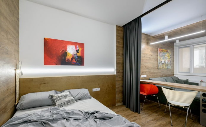 um cômodo com um quarto