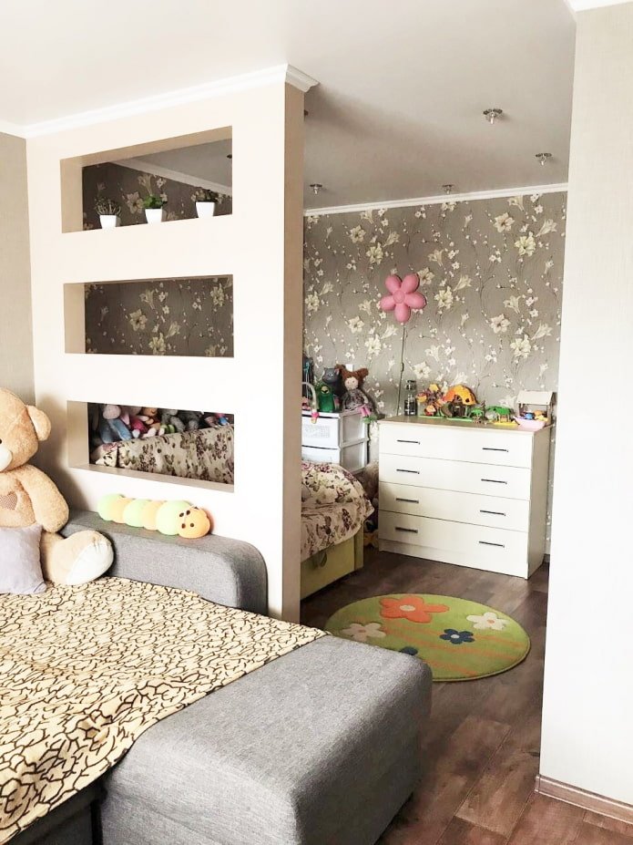 divisória entre o quarto das crianças e a sala de estar