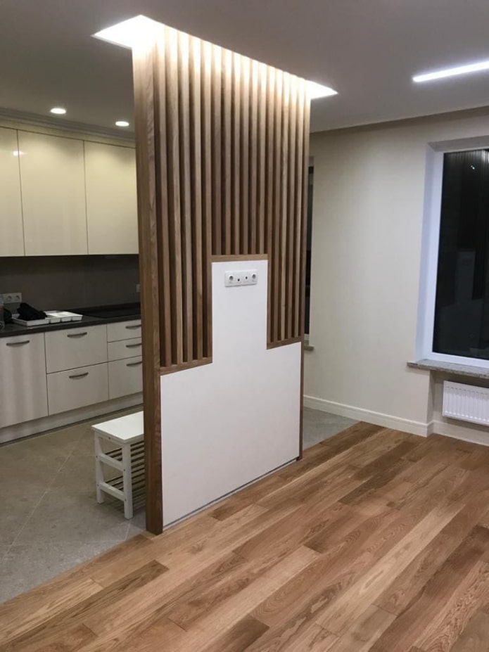 Limite entre a cozinha e a sala de estar